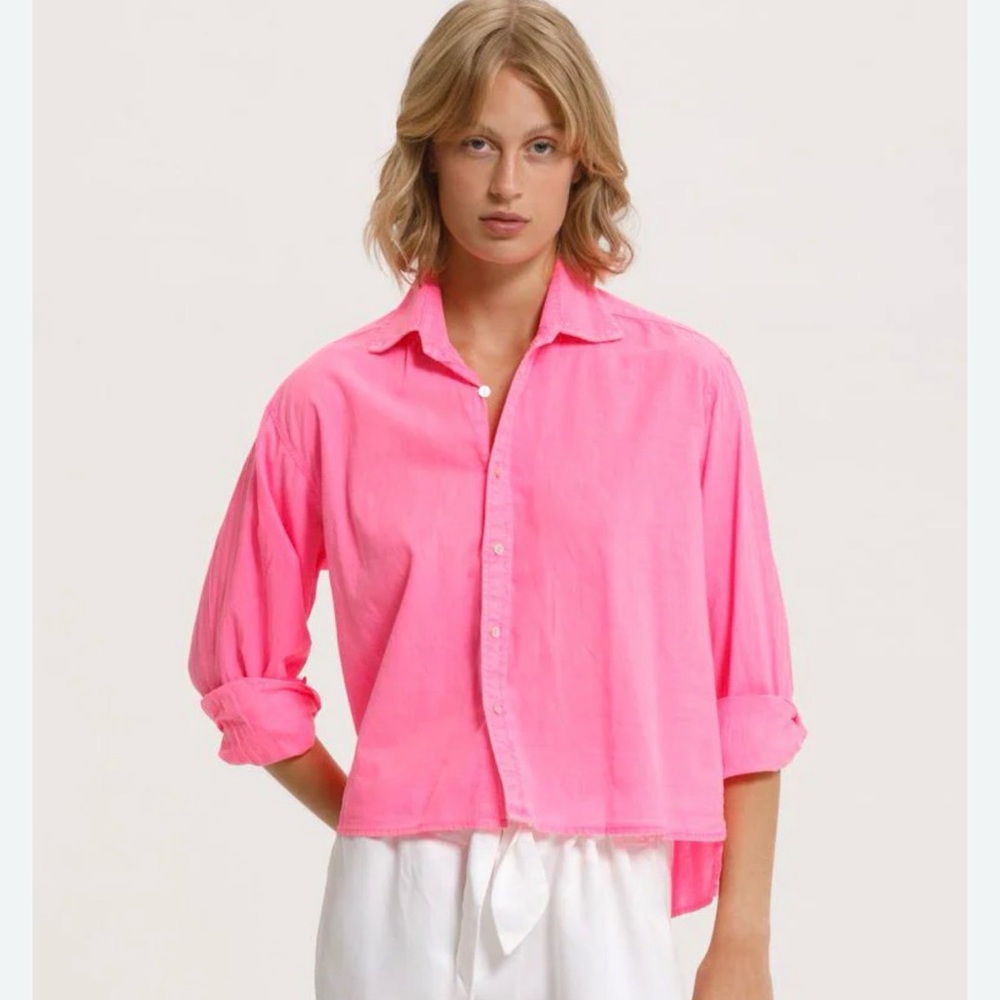 46. Cali dreamin bleached Pink oversized Button-Up Shirt